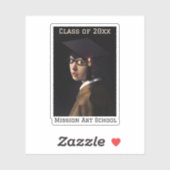 Meisje met het Afstuderen Glasbril Sticker (Vel)