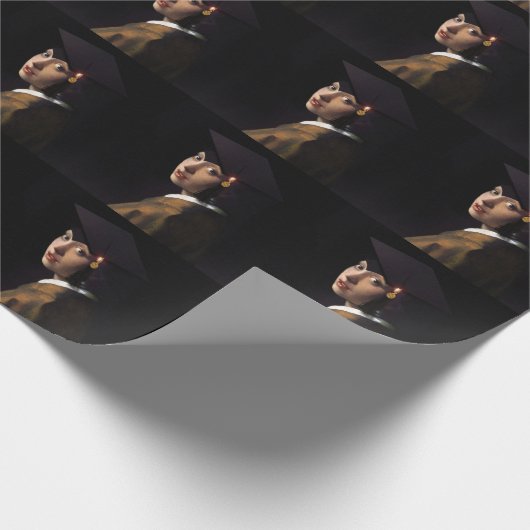 Meisje met het Afstuderen Pet Cadeaupapier (Hoek)