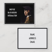 Meisje met het Afstuderen Pet Contactkaartje (Voorkant / Achterkant)