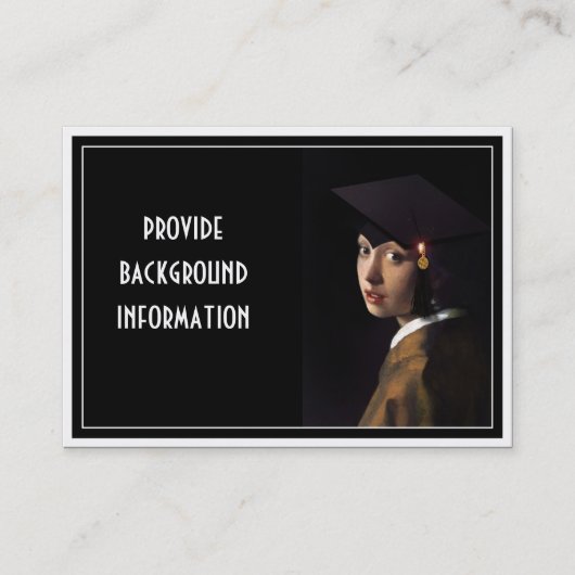 Meisje met het Afstuderen Pet Contactkaartje (Voorkant)