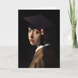 Meisje met het Afstuderen Pet Kaart