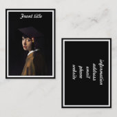 Meisje met het Afstuderen Pet (Pareloorring) Contactkaartje (Voorkant / Achterkant)