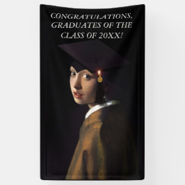 Meisje met het Afstuderen Pet Spandoek