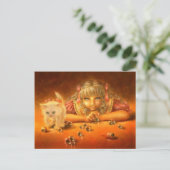 Meisje met het Briefkaart van Creepy Eyes Macabre  (Staand voorkant)