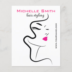 Meisje met het golvende brandmerkende pictogram flyer