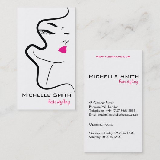 Meisje met het golvende brandmerkende pictogram visitekaartje (Voorkant / Achterkant)