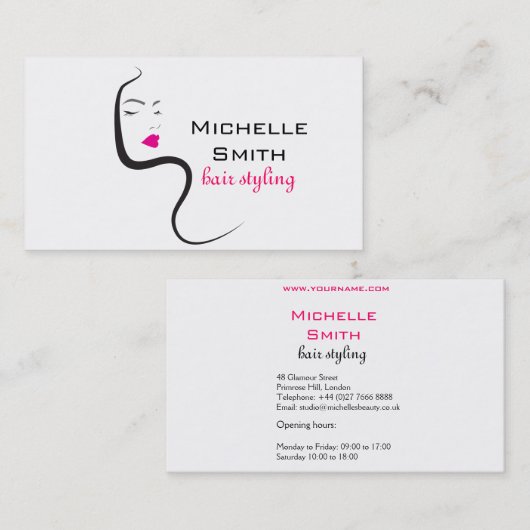 Meisje met het golvende brandmerkende pictogram visitekaartje (Voorkant / Achterkant)