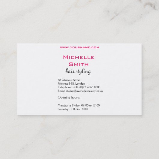 Meisje met het golvende brandmerkende pictogram visitekaartje (Achterkant)