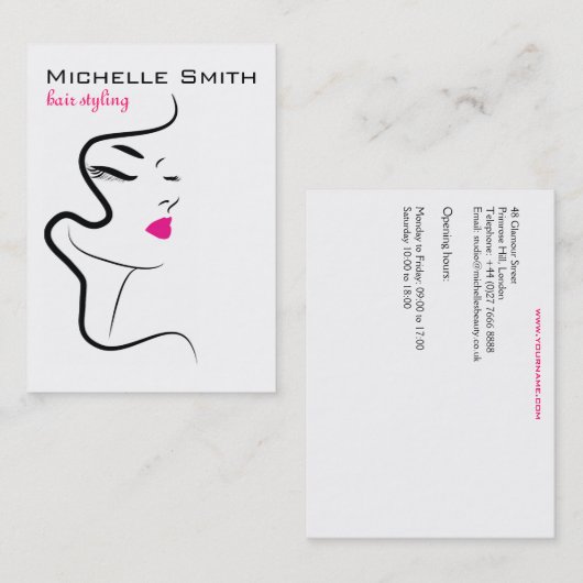 Meisje met het golvende brandmerkende pictogram visitekaartje (Voorkant / Achterkant)