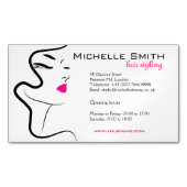 Meisje met het golvende brandmerkende pictogram visitekaartje magneet (Voorkant)