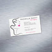 Meisje met het golvende brandmerkende pictogram visitekaartje magneet (Voorbeeld)