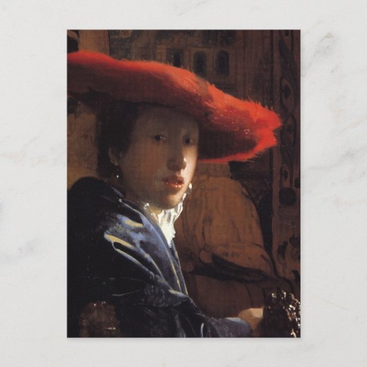 Meisje met het Rode Pet Briefkaart (Voorkant)