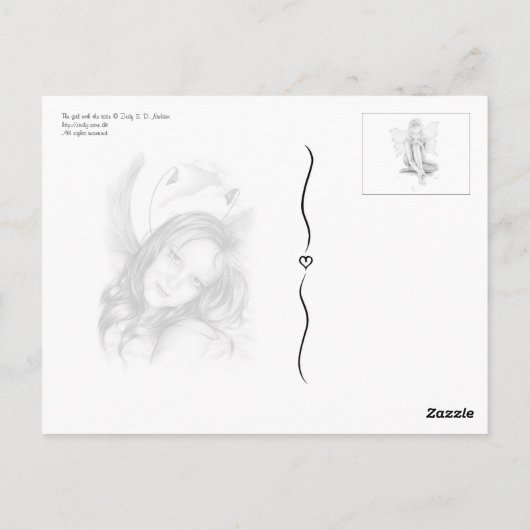 Meisje met het roos Briefkaart (Achterkant)