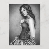 Meisje met het roos Briefkaart (Voorkant)