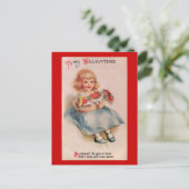 Meisje met het Vintage Briefkaart Valentin van (Staand voorkant)