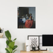Meisje met het wijnglas - Vermeer Poster (Thuiskantoor)