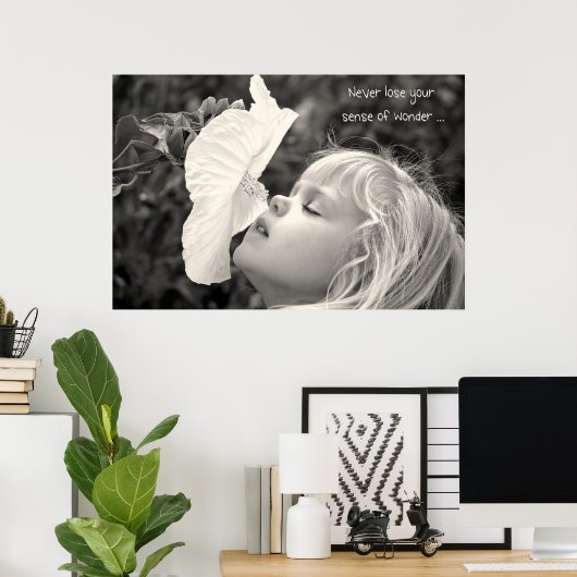 meisje met hibiscus poster (Thuiskantoor)