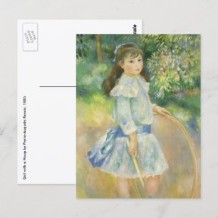 Meisje met Hoepel van Pierre Renoir, Vintage Fine  Briefkaart