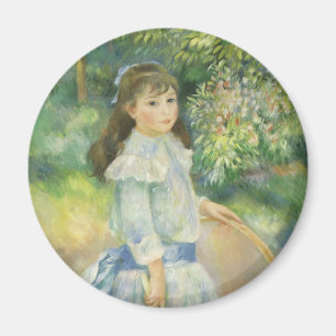 Meisje met Hoepel van Pierre Renoir, Vintage Fine Magneet