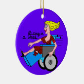 Meisje met hoge rolstoel keramisch ornament (Rechts)