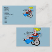 Meisje met hoge rolstoel visitekaartje (Voorkant / Achterkant)