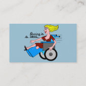 Meisje met hoge rolstoel visitekaartje (Achterkant)