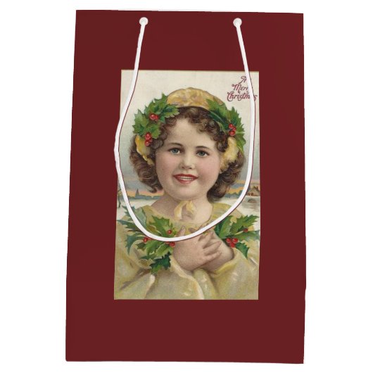 meisje met Holly Medium Cadeauzakje (Achterkant)