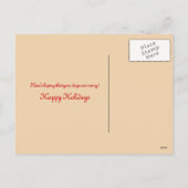  Meisje met Holly - Vintage Christmas Feestdagenkaart (Achterkant)