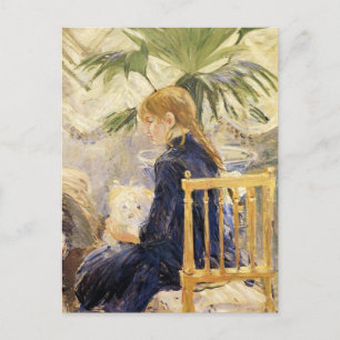 Meisje Met Hond door Berthe Morisot Briefkaart