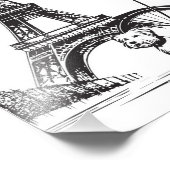 Meisje met hond in Parijs bij Eiffeltoren Foto Afdruk (Hoek)