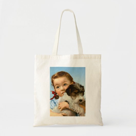 Meisje met hond tote bag (Voorkant)