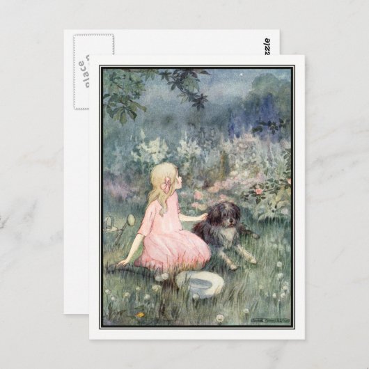  meisje met hond van Anne Anderson Briefkaart (Voorkant / Achterkant)