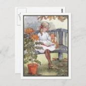  meisje met hond van Anne Anderson Briefkaart (Voorkant / Achterkant)