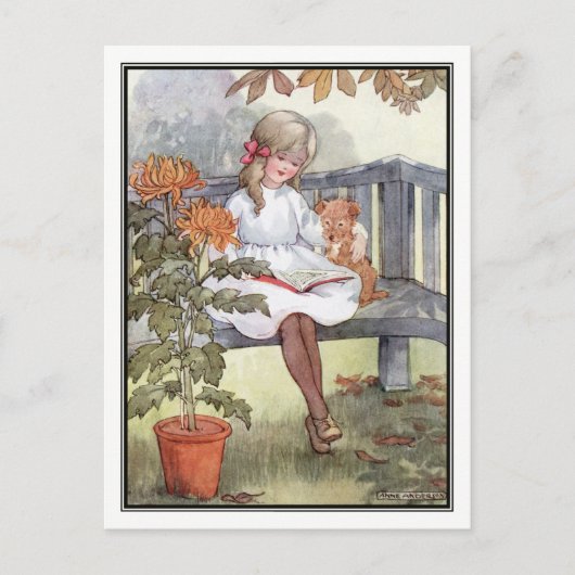  meisje met hond van Anne Anderson Briefkaart (Voorkant)