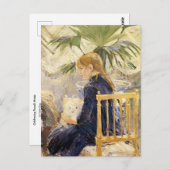 Meisje met hond van Berthe Morisot Briefkaart (Voorkant / Achterkant)