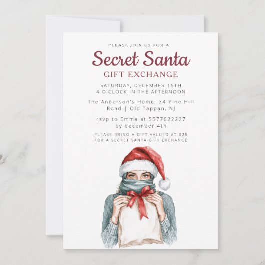 Meisje met hoofddoek Geheim Kerstfeest Kaart (Voorkant)