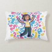 Meisje met hoofdtelefoon buigt zelfverzekerd en on accent kussen (Voorkant)