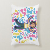 Meisje met hoofdtelefoon buigt zelfverzekerd en on accent kussen (Voorkant(Verticaal))