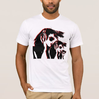 Meisje met hoofdtelefoon t-shirt