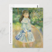 Meisje met Hoop van Pierre Renoir,  Kunst Briefkaart (Voorkant / Achterkant)