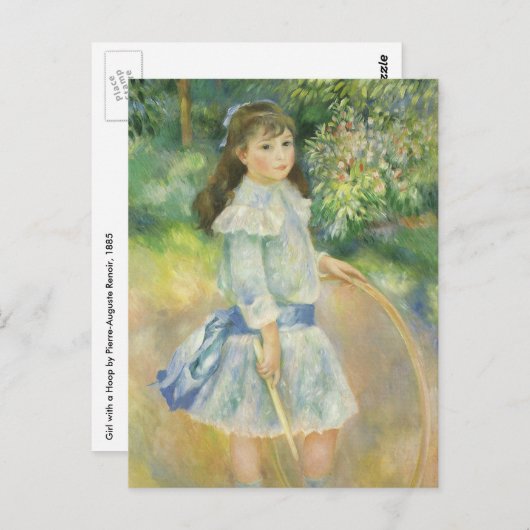 Meisje met Hoop van Pierre Renoir, Kunst Briefkaart (Voorkant / Achterkant)