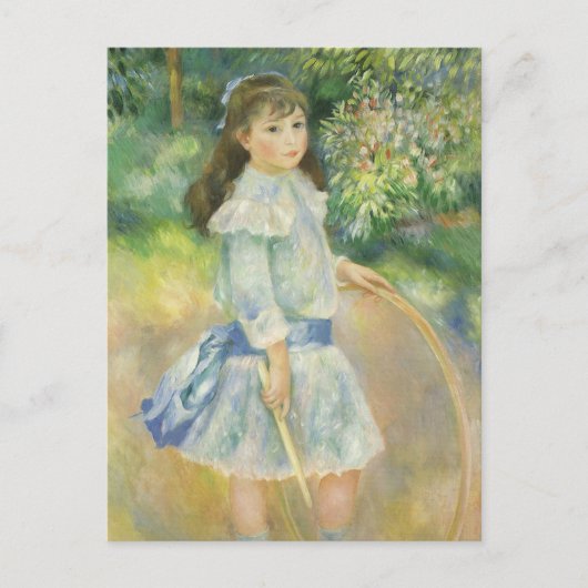 Meisje met Hoop van Pierre Renoir,  Kunst Briefkaart (Voorkant)