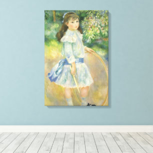 Meisje met Hoop van Pierre Renoir,  Kunst Canvas Afdruk