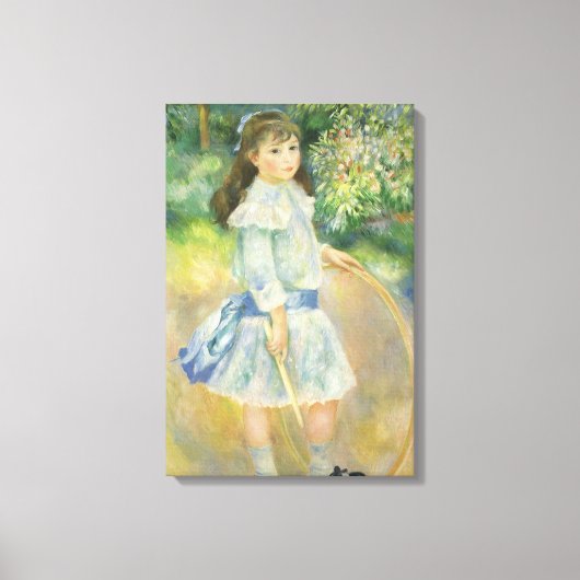 Meisje met Hoop van Pierre Renoir,  Kunst Canvas Afdruk (Voorkant)