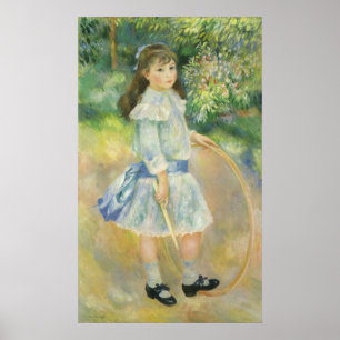 Meisje met Hoop van Pierre Renoir,  Kunst Poster