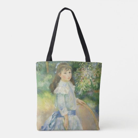 Meisje met Hoop van Pierre Renoir, Kunst Tote Bag (Achterkant)