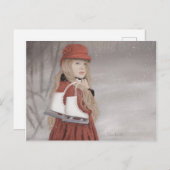 Meisje met Ice-Schaatsen Briefkaart (Voorkant / Achterkant)
