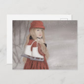 Meisje met Ice Schaatsen JW Briefkaart (Voorkant / Achterkant)
