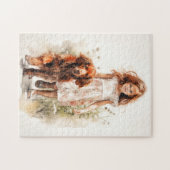 Meisje met Ierse Setter Legpuzzel (Horizontaal)