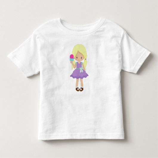 Meisje Met IJscrème, Klein Meisje, Blond Haar Kinder Shirts (Voorkant)